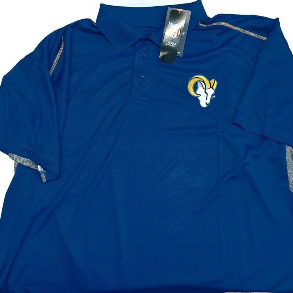 Fanatics Mens XLT Los Angeles Rams Performance Polo Short Sleeve Golf Shirt TALL